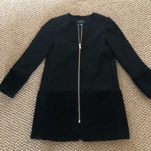 Club Monaco Black Shearling Coat